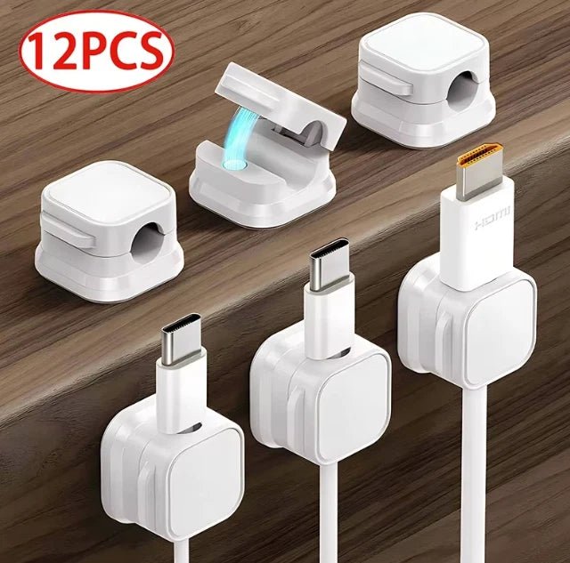Magnetic Cable Clip Under Desk | Desk Cable Organizer & Cord Holder | Alotta Fun Electronic