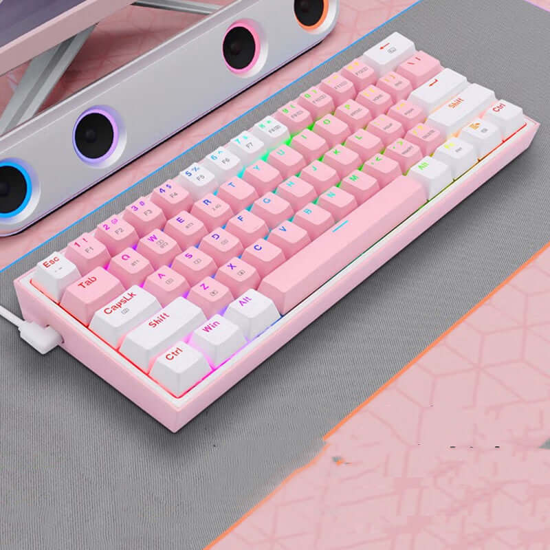 Redragon wireless mechanical gaming keyboard with vibrant RGB backlighting on a black background.