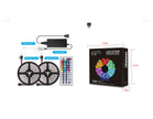 LED Strip Light kit including control center, power adapter, RGB strip lights, and remote control for vibrant installation.