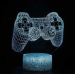 Colour-Changing LED Light with a 3D wireframe design of a game controller, illuminating your gaming space.