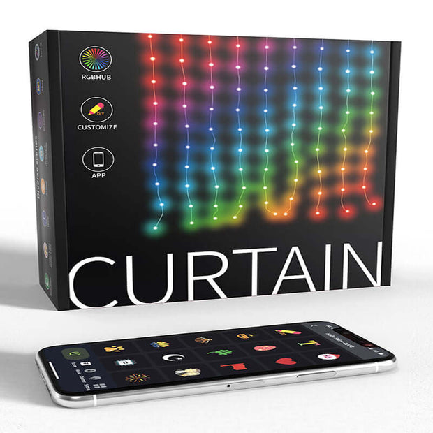 RGB Intelligent DIY Programming Subtitle Light packaging with smartphone app for customization and vibrant LED decoration.