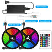 LED Strip Light with vibrant RGB colors, power adapter, control center, and remote control for flexible installation.