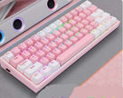 Redragon mechanical gaming keyboard with three-mode wireless connectivity for PC, laptop, and Bluetooth devices.