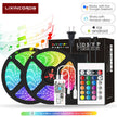 LED Strip Light RGB display featuring vibrant colors and remote control for flexible installation and dimming.