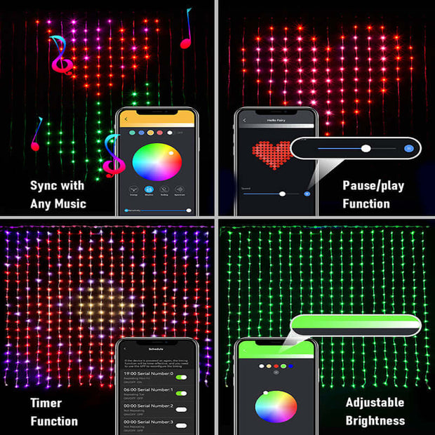 RGB Intelligent DIY Programming Subtitle Light with sync, pause/play, timer, and adjustable brightness features