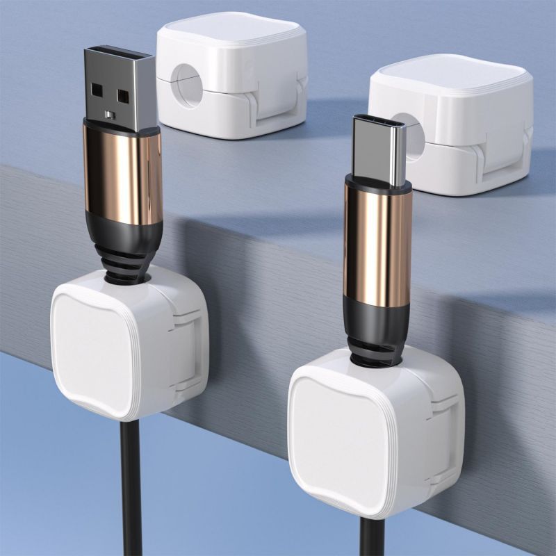 Magnetic Cable Clip Under Desk | Desk Cable Organizer & Cord Holder | Alotta Fun Electronic