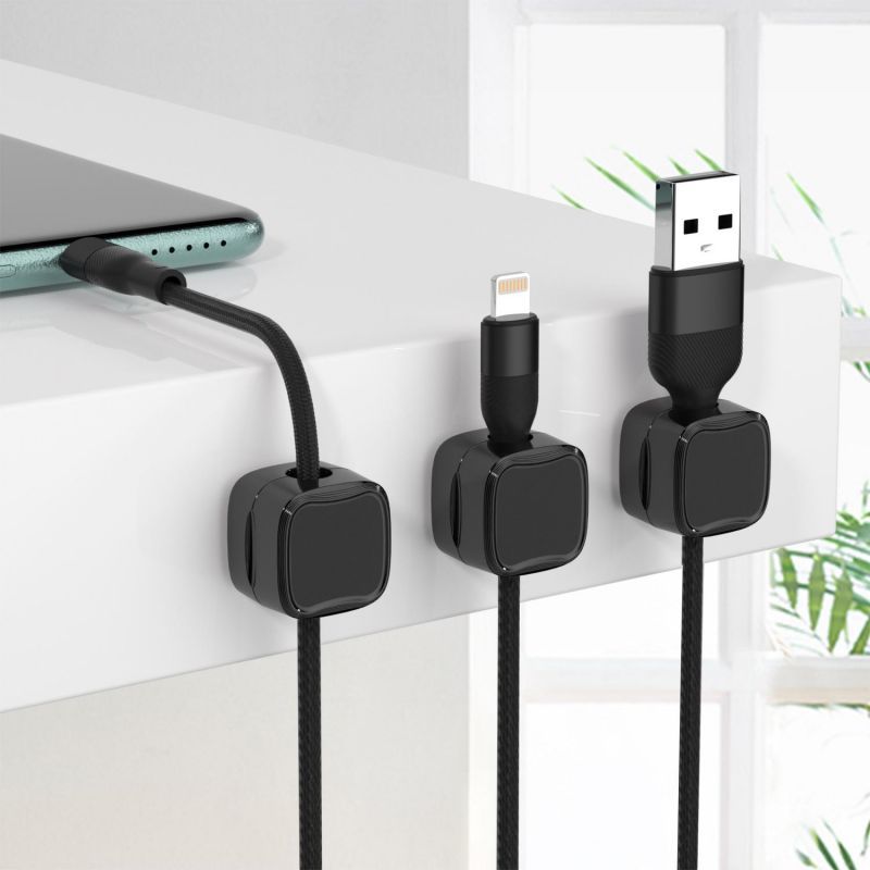 Magnetic Cable Clip Under Desk | Desk Cable Organizer & Cord Holder | Alotta Fun Electronic