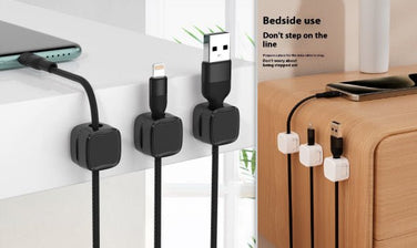 Magnetic Cable Clip Under Desk | Desk Cable Organizer & Cord Holder | Alotta Fun Electronic