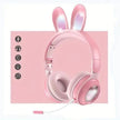 Charming Bunny Ear Headphones with pink design and cute rabbit ears, perfect for kids' immersive listening experience.