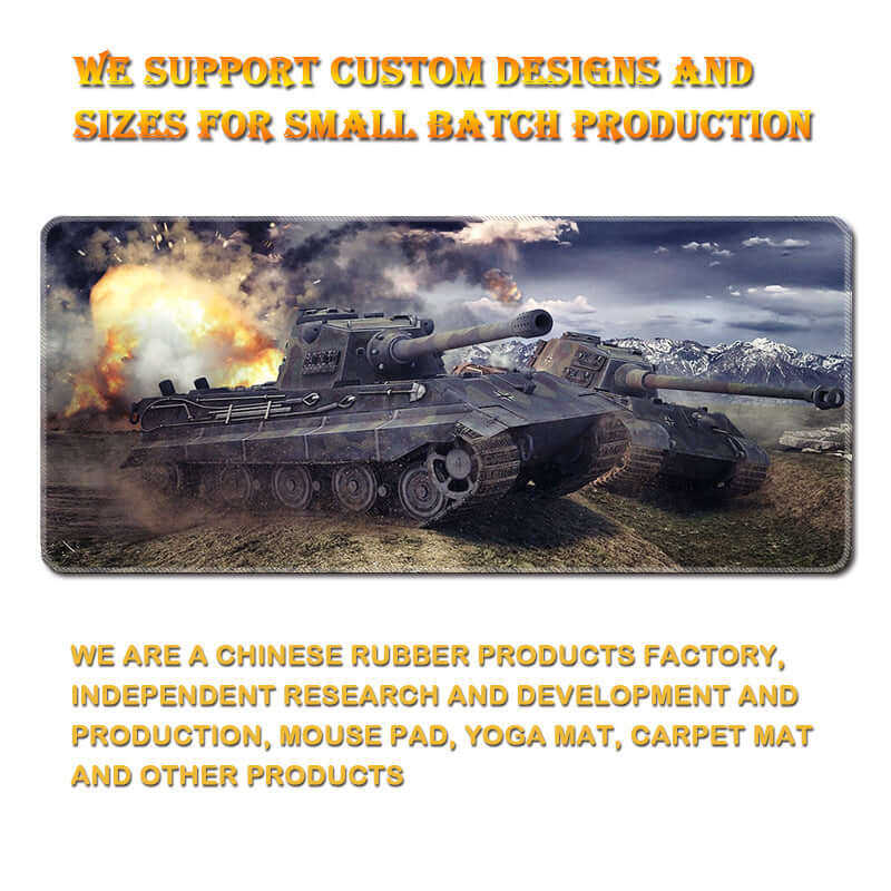 OLGO Oversized Gaming Mouse Pad featuring custom tank design for comfortable gaming and workstation setup.