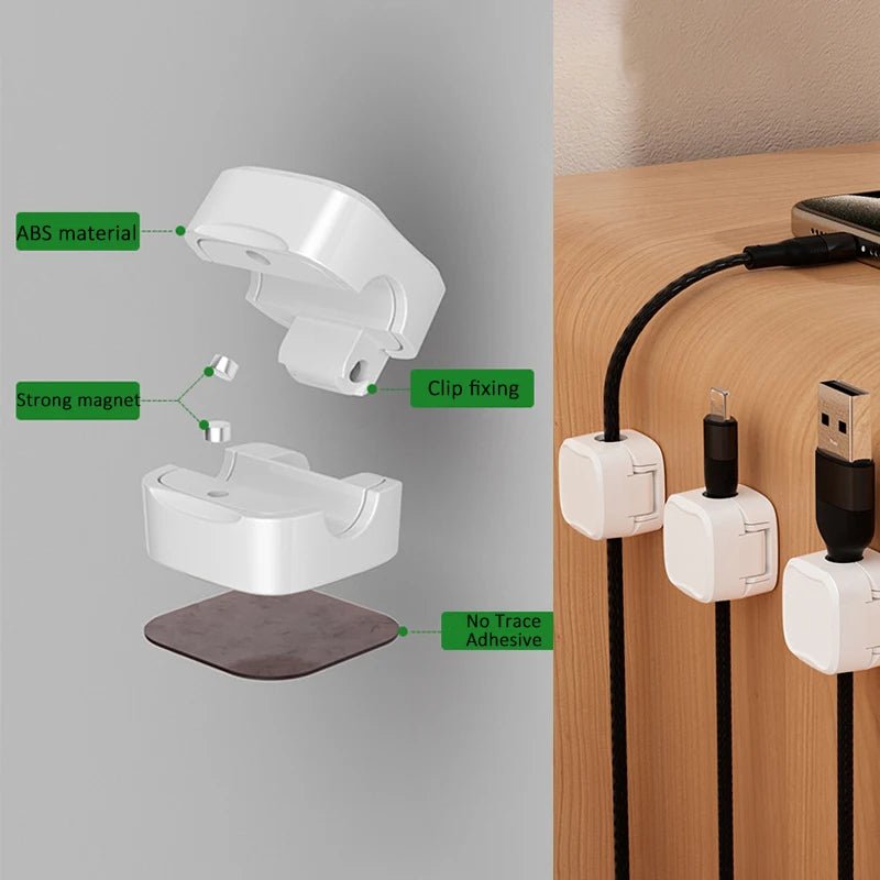 Magnetic Cable Clip Under Desk | Desk Cable Organizer & Cord Holder | Alotta Fun Electronic