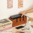 Solid Wood Cable Management Box | Eco-Friendly Power Strip & Wire Organizer | Alotta Fun Electroni
