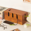 Solid Wood Cable Management Box | Eco-Friendly Power Strip & Wire Organizer | Alotta Fun Electroni