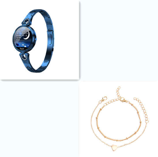 Fashionable Women's Smart Watch in blue with HD LCD display, perfect for daily wear.