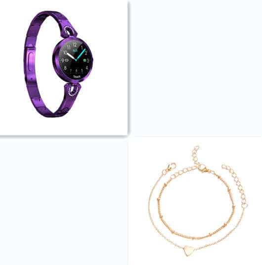 Fashionable Women's Smart Watch in purple with HD display and stylish design.