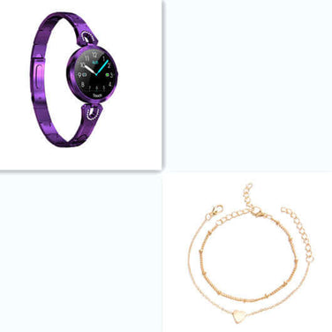 Fashionable Women's Smart Watch in purple with HD display and stylish design.