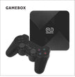 G5 Game Console with Dual System Wireless Controller and game controller in black.
