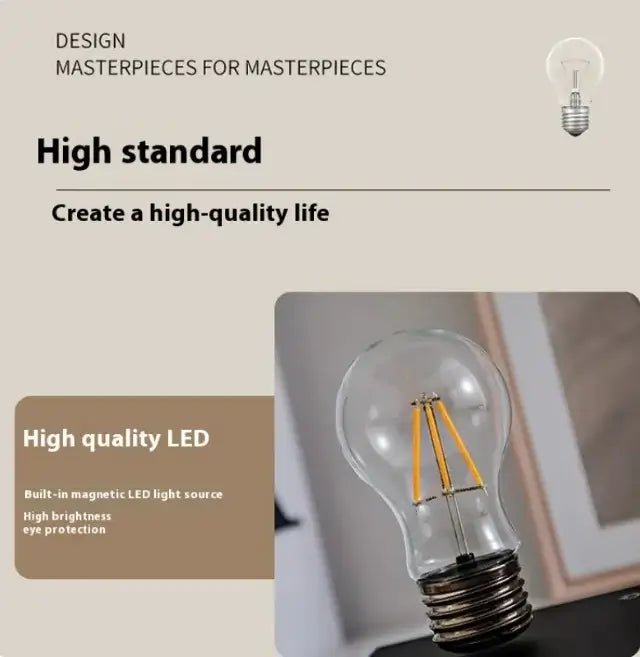 Mystical Floating Desk Lamp showcasing a high-quality LED light bulb with magnetic design and eye protection features.