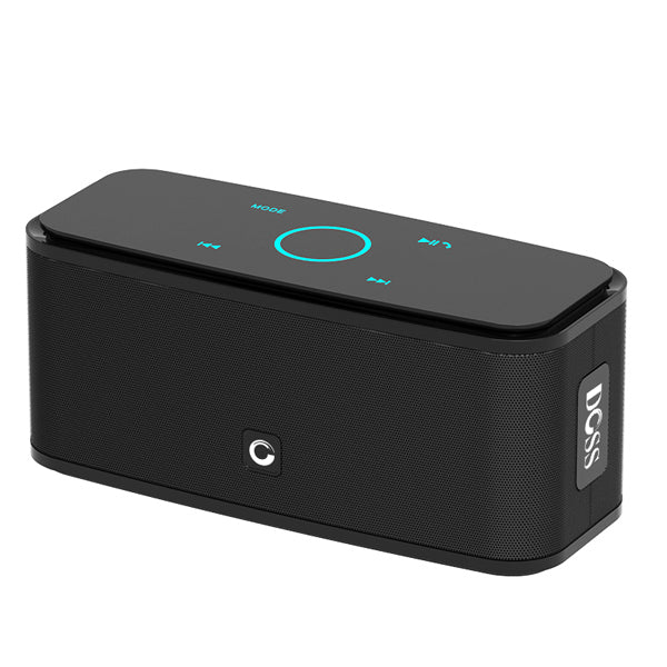 Home Touch Button Portable Bluetooth Speaker in sleek black design with touch controls and rich sound.