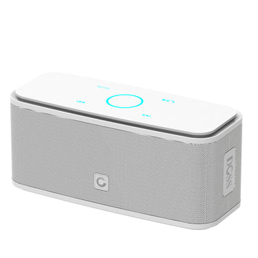 Home Touch Button Portable Bluetooth Speaker in sleek metal design with touch controls and rich sound.