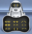 Intelligent Remote Control Robot Dog with an interactive control panel displaying various commands.