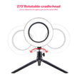 LED Ring Light with a 270° rotatable cradle-head for adjustable lighting angles.
