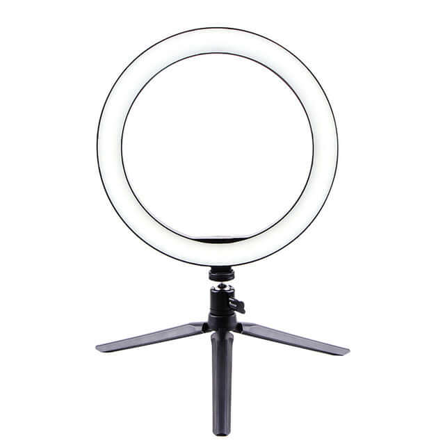 LED Ring Light with adjustable stand for perfect lighting in video calls and photography.