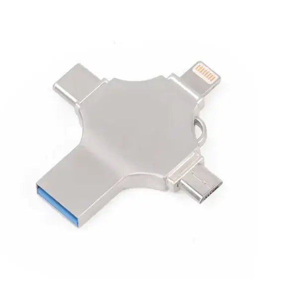Metal Mobile Phone U-Disk with multiple connectors for versatile, portable storage solutions.