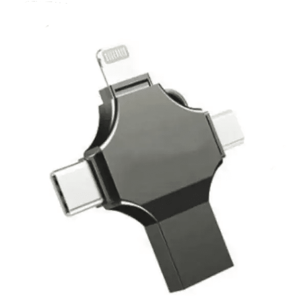 Metal Mobile Phone U-Disk with multiple connectors for versatile storage solutions.