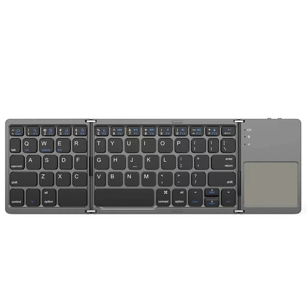 Mini Bluetooth Folding Keyboard BO33 - Compact and portable three-fold design for effortless typing anywhere.