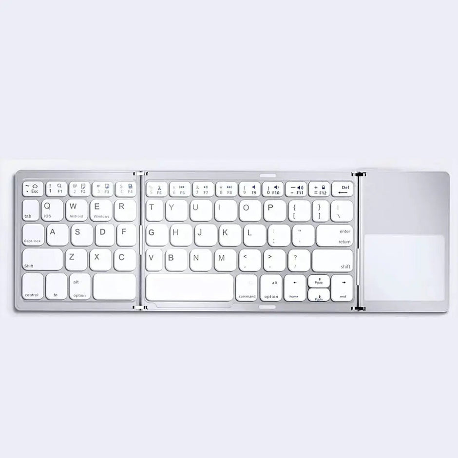 Mini Bluetooth Folding Keyboard BO33 open view showing compact and portable design for travel.