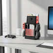 Multi-Function Storage Rack for Switch and Games on a desk, holding Nintendo Switch, controllers, and game cartridges.
