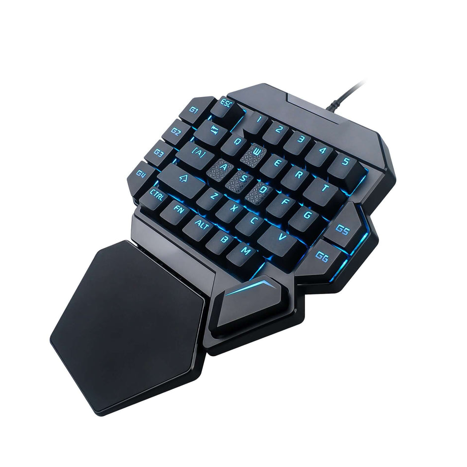 One-handed Mechanical Keyboard for Gaming with customizable RGB lighting and ergonomic design.