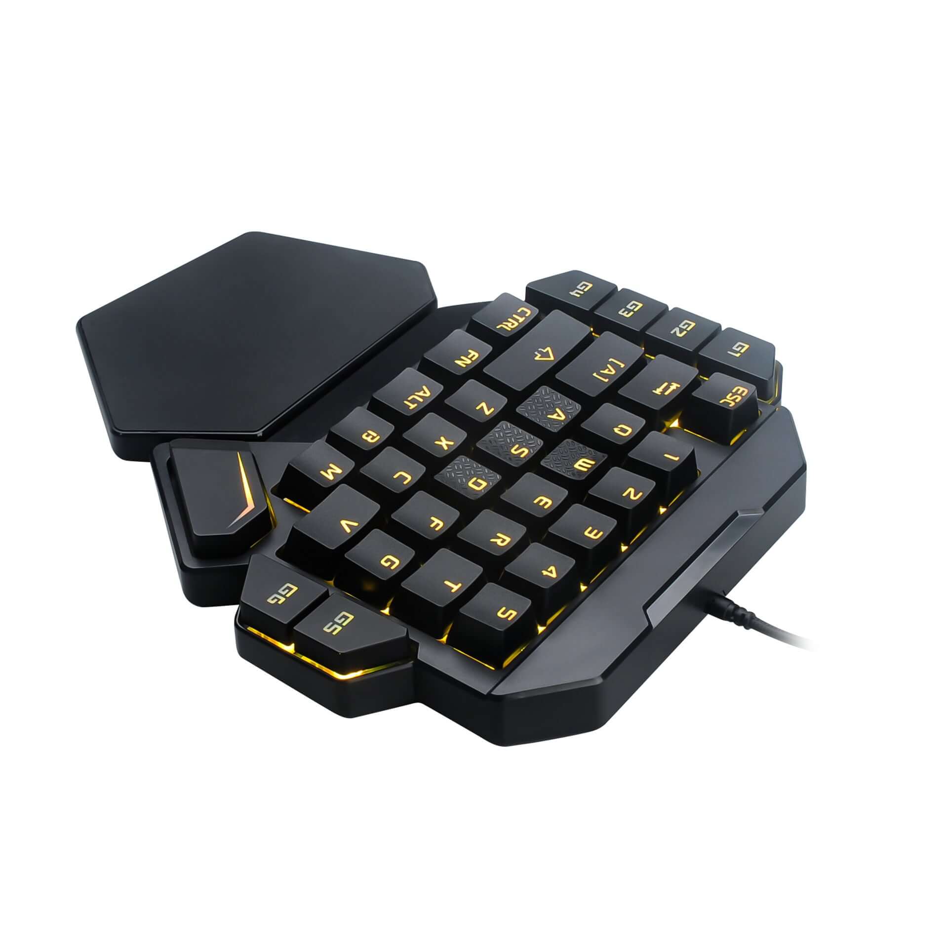 One-handed Mechanical Keyboard for Gaming with backlit keys for professional gaming and streamlined setup.