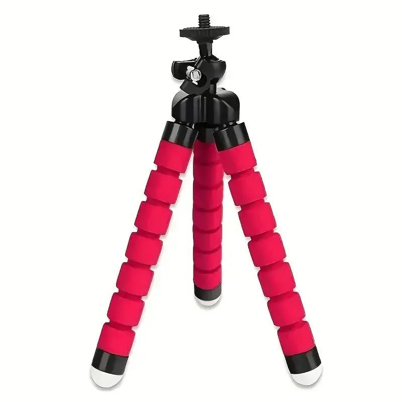 Flexi-Grip Phone Tripod with flexible legs for stable mobile photography in red and black color.