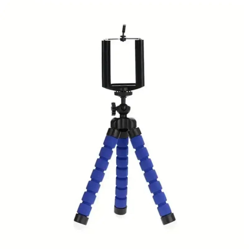 Flexi-Grip Phone Tripod with flexible blue legs, perfect for mobile photography from any angle.