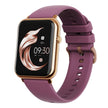 Q19 PRO Smart Watch in rose gold with a burgundy strap and stylish display showing time.