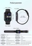 Q19 PRO Smart Watch product parameter with display size and features overview.