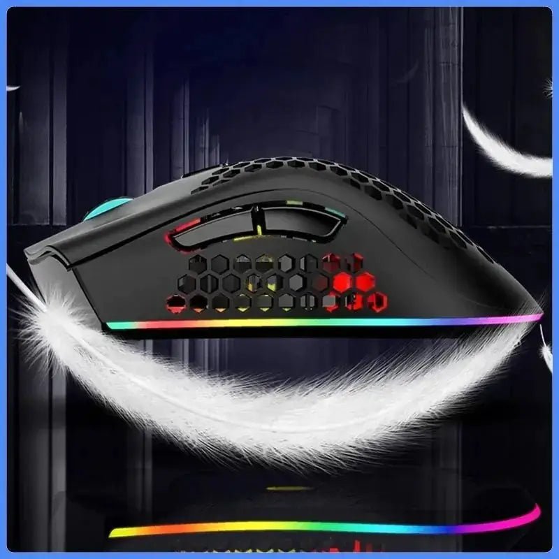 Rechargeable Wireless RGB Gaming Mouse with stunning RGB lighting design and ergonomic shape.
