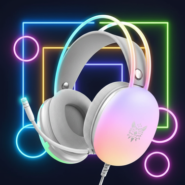 RGB Gaming Headset with vibrant LED lights for enhanced gaming experience.