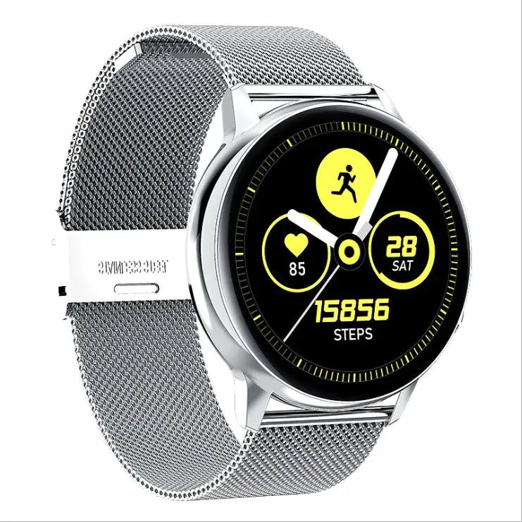 Smart Watch S30 - Tech and Fitness Companion displaying fitness stats and stylish design.