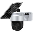 Solar Powered Wireless WiFi Surveillance Camera with solar panel and dome design for monitoring.