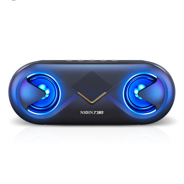 Sonic Boom Bluetooth Speaker with vibrant LED lights and dual speakers for powerful sound and strong bass.