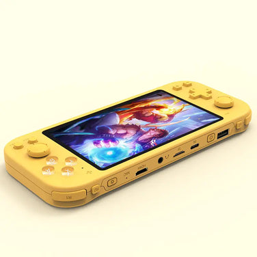 Ultimate Retro Gaming Console showing a yellow PSP handheld game console with a colorful display.