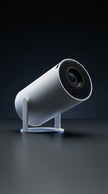 Versatile Portable Mini Projector displayed against a dark background, showcasing its sleek design and compact size.