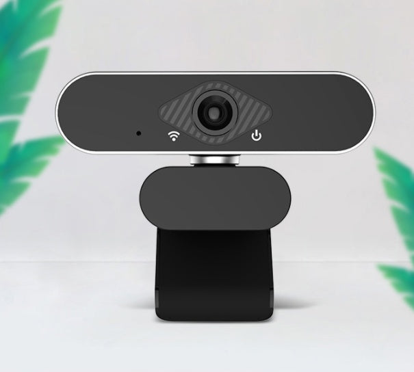 Webcam with microphone featuring sleek design and integrated audio for clear video calls.