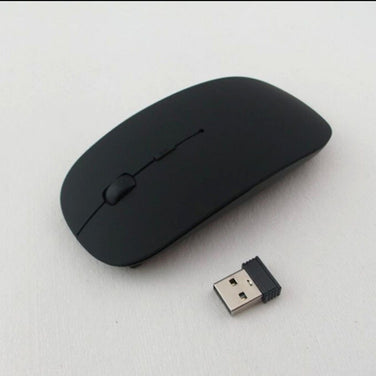 Wireless Bluetooth 5.0 Silent Mouse with USB receiver on a light background.