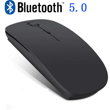 Wireless Bluetooth 5.0 Silent Mouse with sleek design and Bluetooth logo.