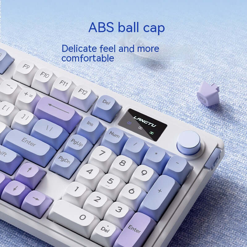 Wireless Bluetooth Mute Keyboard with ABS ball caps for a comfortable typing experience.