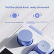 Multifunctional knob on Wireless Bluetooth Mute Keyboard for easy backlight and volume control.
